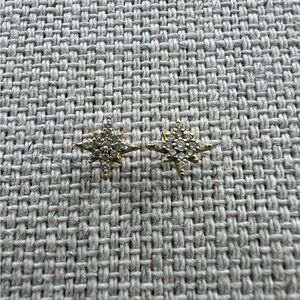 Gold Plated Sterling Silver Aztec Starburst Stud Earrings